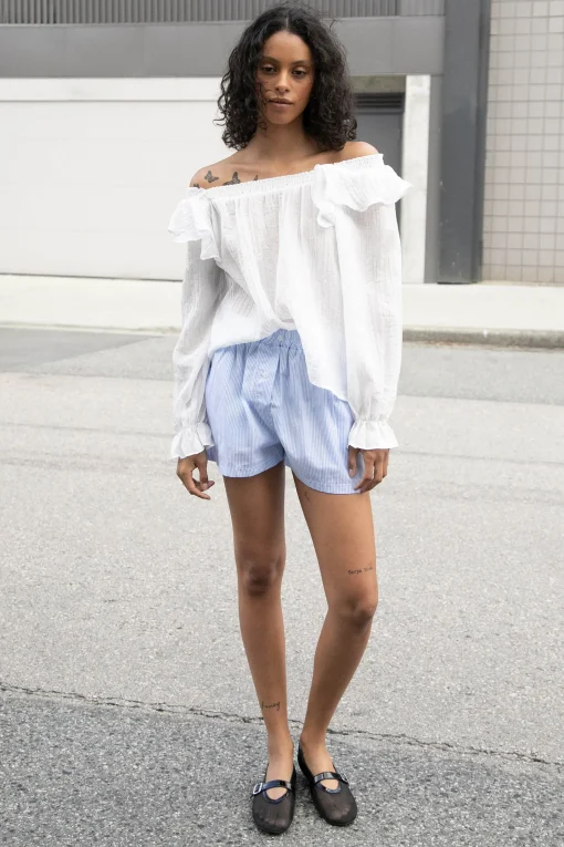 LONG SLEEVE RUFFLED BLOUSE
