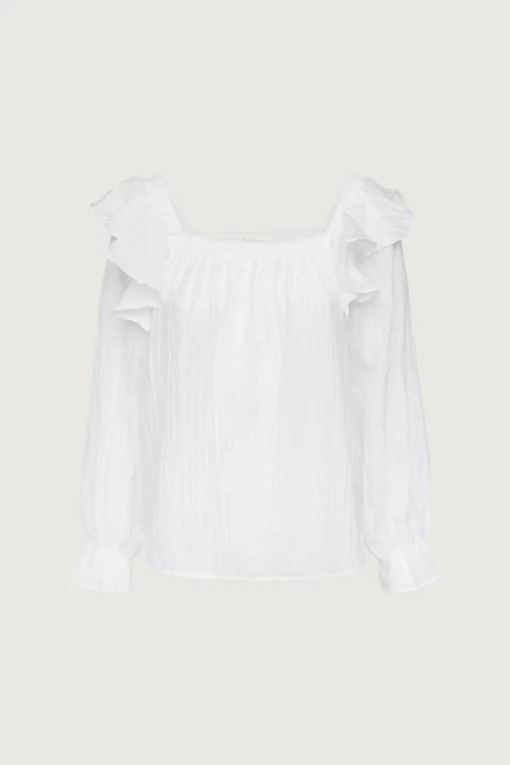 LONG SLEEVE RUFFLED BLOUSE