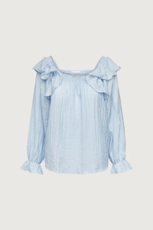LONG SLEEVE RUFFLED BLOUSE