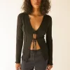LONG SLEEVE TOP WITH FRONT TIES