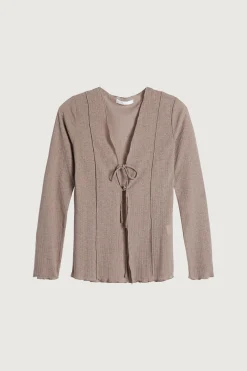 LONG SLEEVE TOP WITH FRONT TIES