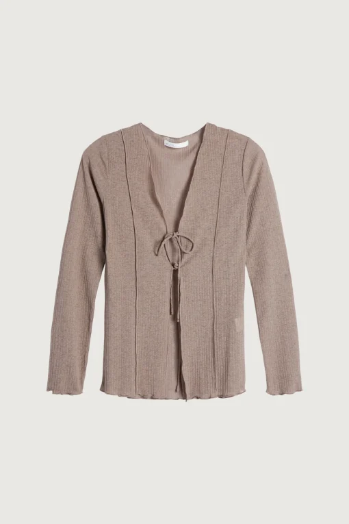 LONG SLEEVE TOP WITH FRONT TIES