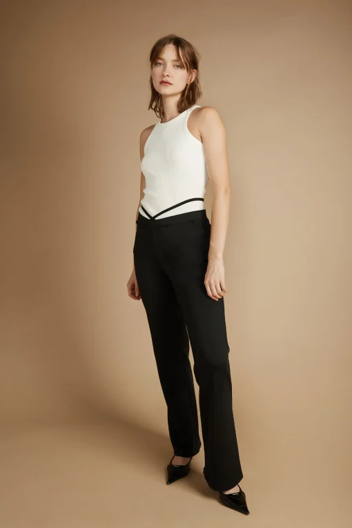 LOW RISE PANT WITH WAIST TIE