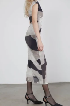 MAXI DRESS WITH ABSTRACT PRINT