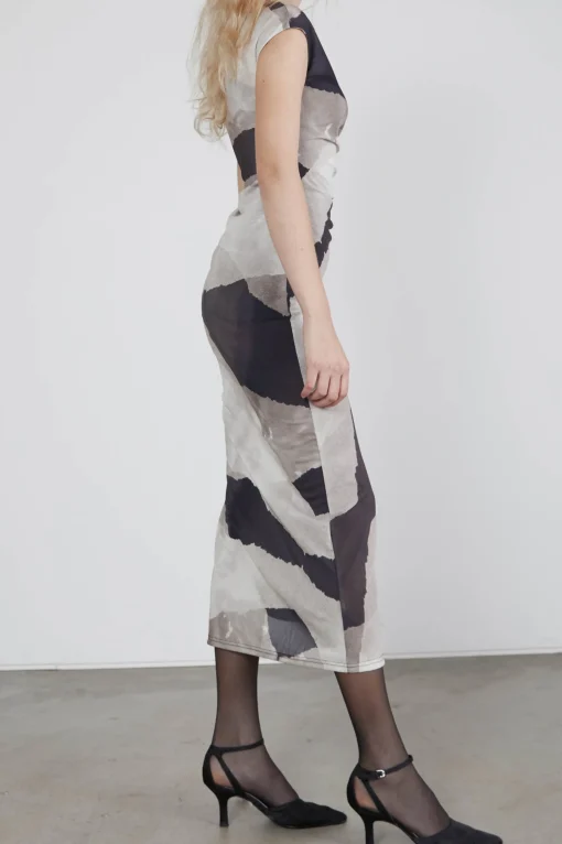 MAXI DRESS WITH ABSTRACT PRINT