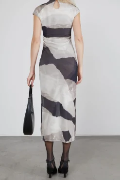 MAXI DRESS WITH ABSTRACT PRINT