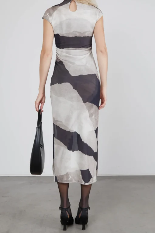 MAXI DRESS WITH ABSTRACT PRINT