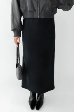 MAXI SATIN SLIP SKIRT