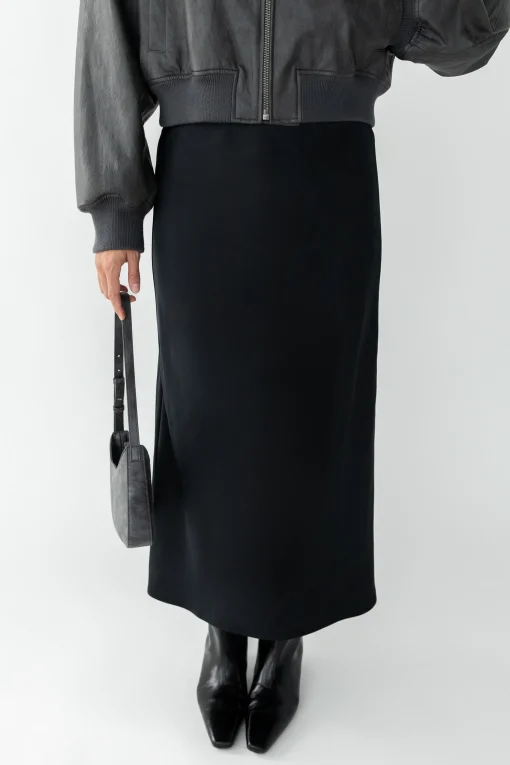 MAXI SATIN SLIP SKIRT