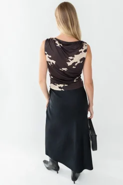 MAXI SATIN SLIP SKIRT