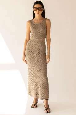 MIDI CROCHET DRESS WITH BACK CUTOUT