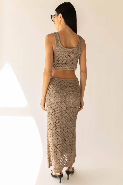 MIDI CROCHET DRESS WITH BACK CUTOUT