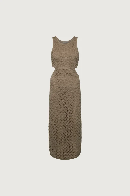 MIDI CROCHET DRESS WITH BACK CUTOUT