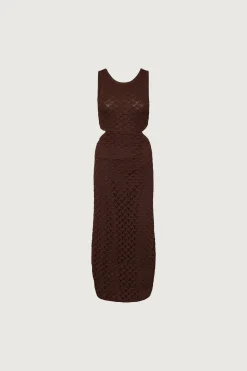 MIDI CROCHET DRESS WITH BACK CUTOUT