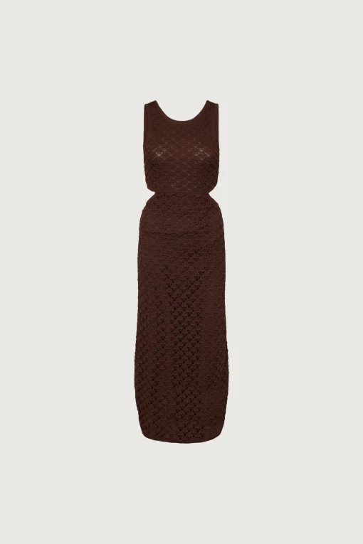 MIDI CROCHET DRESS WITH BACK CUTOUT