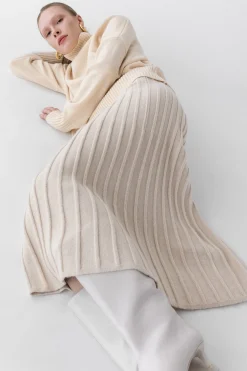 MIDI KNIT SWEATER SKIRT