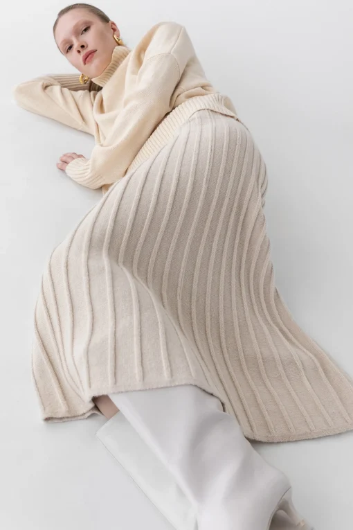 MIDI KNIT SWEATER SKIRT