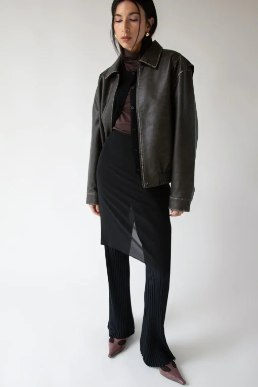 MIDI LENGTH SHEER SKIRT