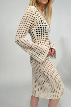 MIDI OPEN KNIT SWIMSUIT COVERUP DRESS
