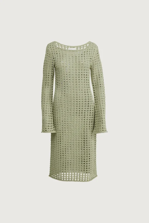 MIDI OPEN KNIT SWIMSUIT COVERUP DRESS