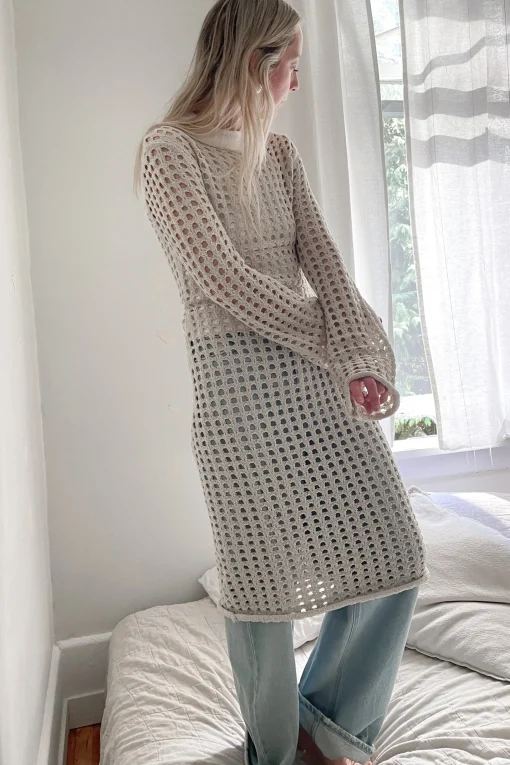 MIDI OPEN KNIT SWIMSUIT COVERUP DRESS