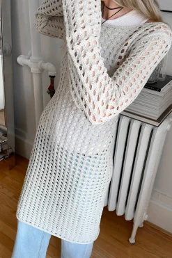 MIDI OPEN KNIT SWIMSUIT COVERUP DRESS