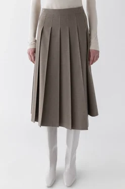 MIDI PLEATED ASYMMETRICAL SKIRT