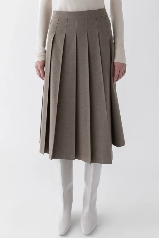 MIDI PLEATED ASYMMETRICAL SKIRT