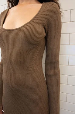 MIDI SCOOP NECK DRESS