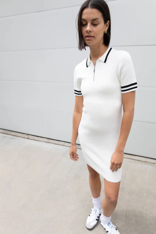 MINI KNIT COLLARED DRESS