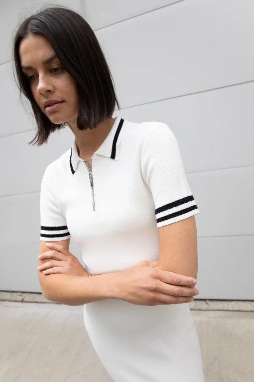 MINI KNIT COLLARED DRESS