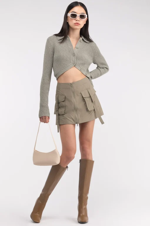 MINI NYLON CARGO SKIRT