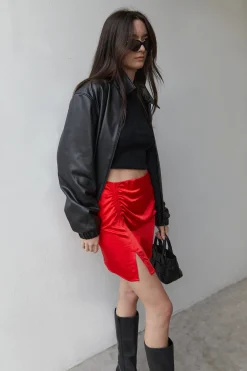 MINI SATIN SKIRT