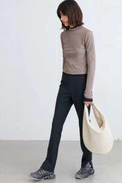 MOCKNECK TOP WITH SEAM DETAILS