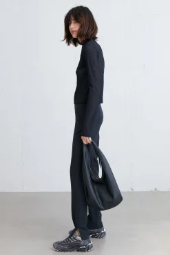 MOCKNECK TOP WITH SEAM DETAILS