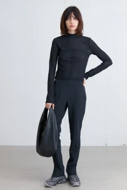 MOCKNECK TOP WITH SEAM DETAILS