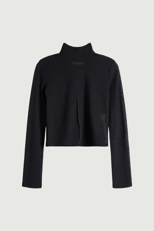 MOCKNECK TOP WITH SEAM DETAILS
