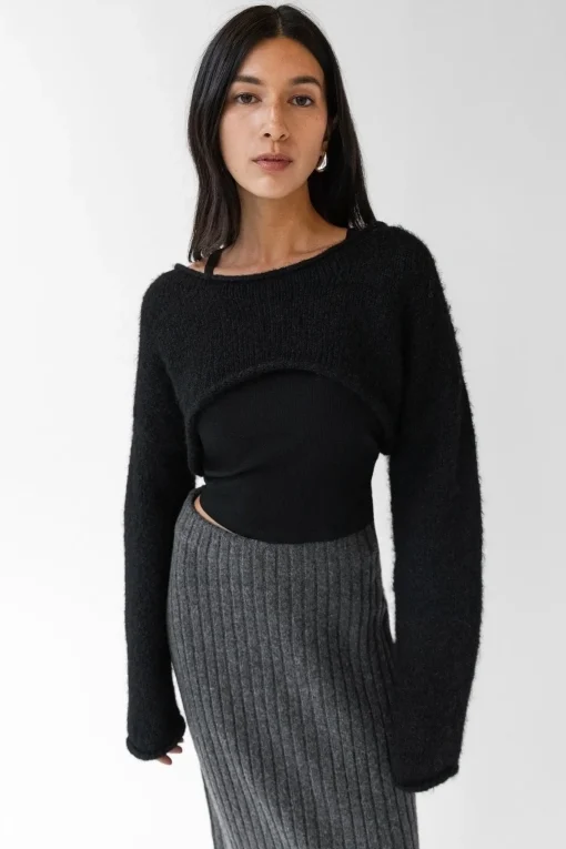 MOHAIR WOOL-BLEND BOLERO