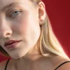 MULTIPLE STUDDED HOOP EARRING