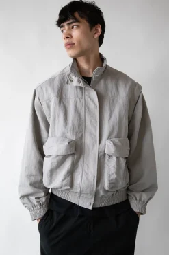 NYLON BOMBER WITH ZIP-OFF SLEEVES