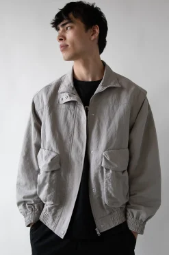 NYLON BOMBER WITH ZIP-OFF SLEEVES