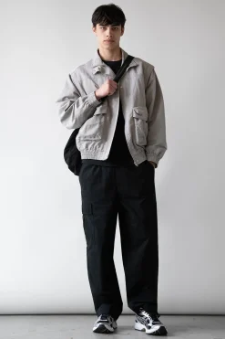 NYLON BOMBER WITH ZIP-OFF SLEEVES