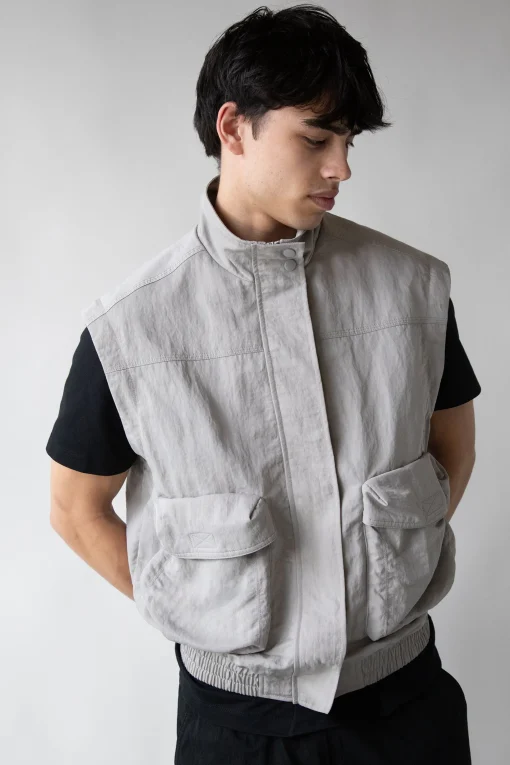 NYLON BOMBER WITH ZIP-OFF SLEEVES