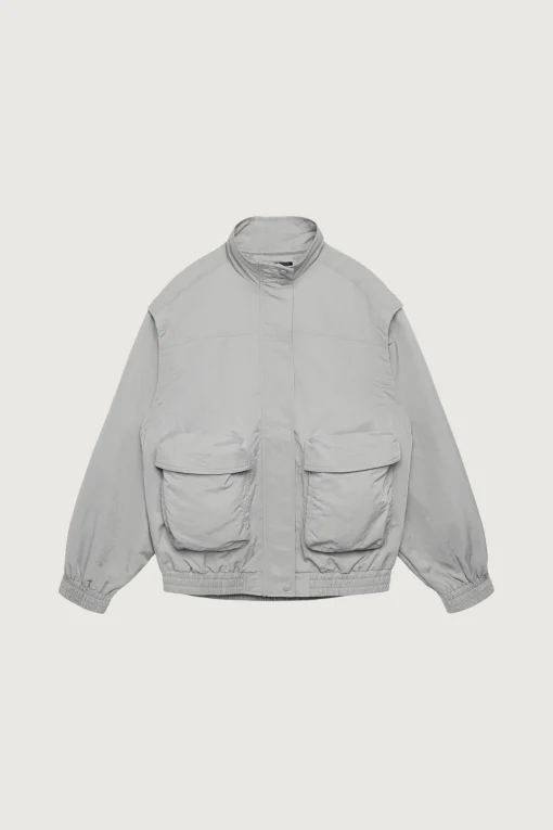 NYLON BOMBER WITH ZIP-OFF SLEEVES