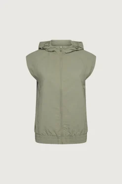 NYLON HOODED ZIP-UP VEST
