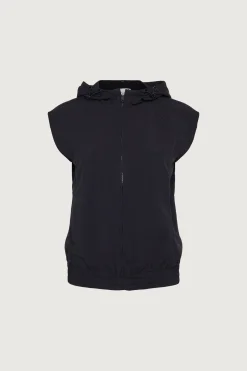 NYLON HOODED ZIP-UP VEST