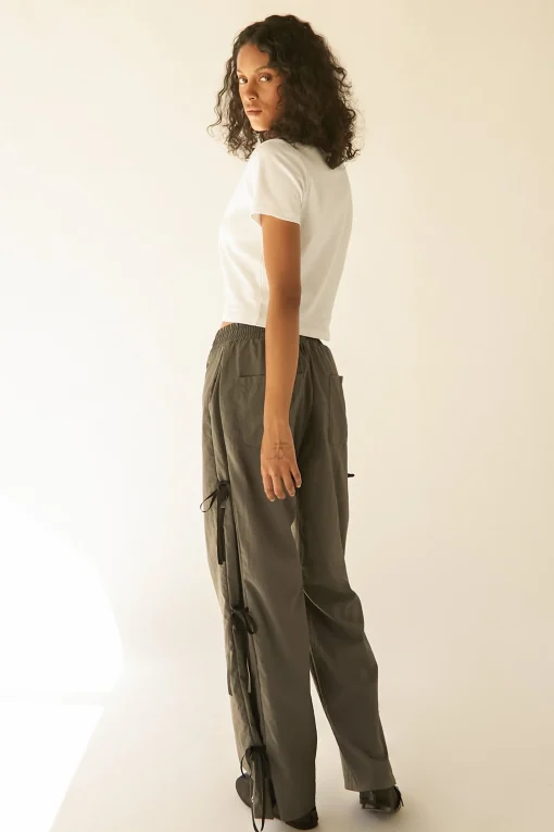 NYLON PANTS WITH BOWS