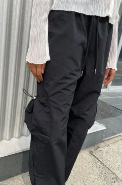 NYLON PANTS WITH RUCHED POCKETS