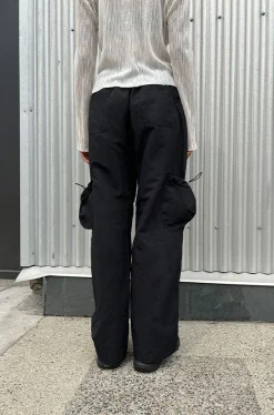 NYLON PANTS WITH RUCHED POCKETS