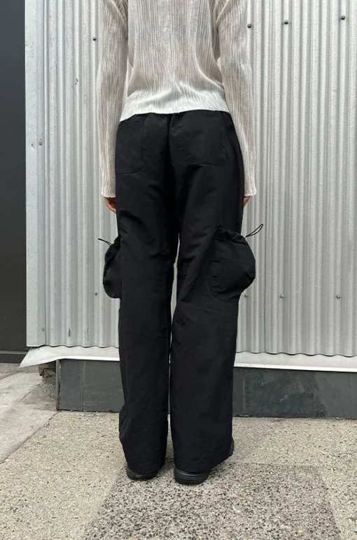 NYLON PANTS WITH RUCHED POCKETS